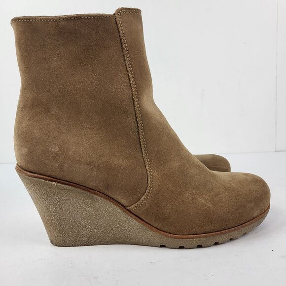 La Canadienne Krista Waterproof Wedge Bootie Tan Brown Size 9M - Picture 5 of 14